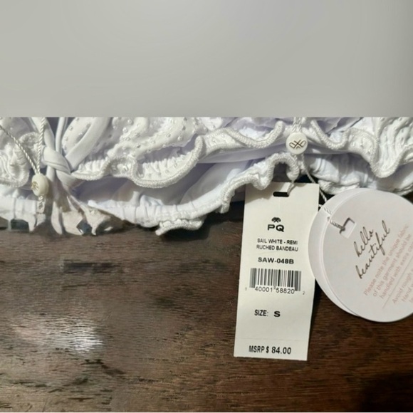 PQ Swim Sail Sexy Bandeau Bikini Top in White Size Small NWT MSRP $84 - Picture 8 of 8